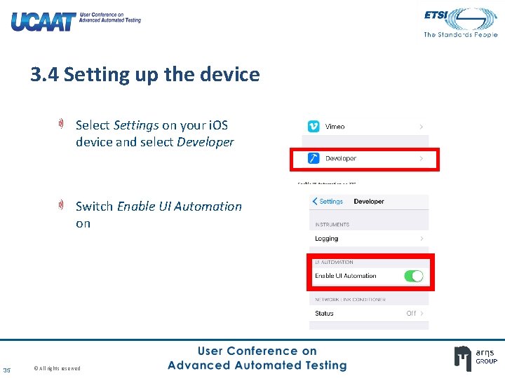 3. 4 Setting up the device Select Settings on your i. OS device and 3. 4 Setting up the device Select Settings on your i. OS device and