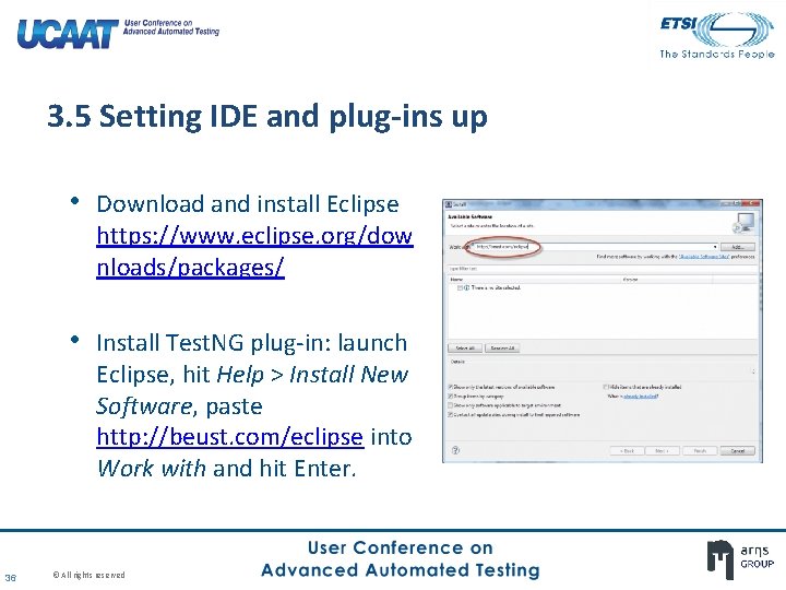 3. 5 Setting IDE and plug-ins up • Download and install Eclipse https: //www. 3. 5 Setting IDE and plug-ins up • Download and install Eclipse https: //www.