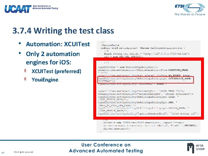 3. 7. 4 Writing the test class • Automation: XCUITest • Only 2 automation 3. 7. 4 Writing the test class • Automation: XCUITest • Only 2 automation