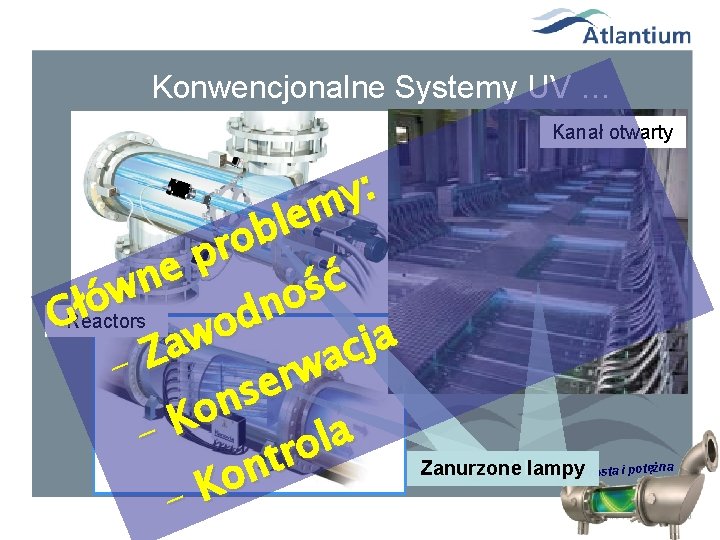 Konwencjonalne Systemy UV … Kanał otwarty : y m e l b o r