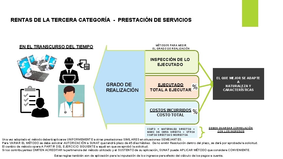 RENTAS DE LA TERCERA CATEGORÍA - PRESTACIÓN DE SERVICIOS MÉTODOS PARA MEDIR EL GRADO