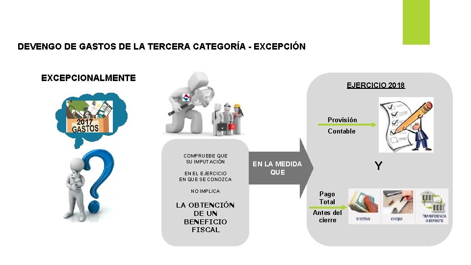 DEVENGO DE GASTOS DE LA TERCERA CATEGORÍA - EXCEPCIÓN EXCEPCIONALMENTE EJERCICIO 2018 Provisión 2017