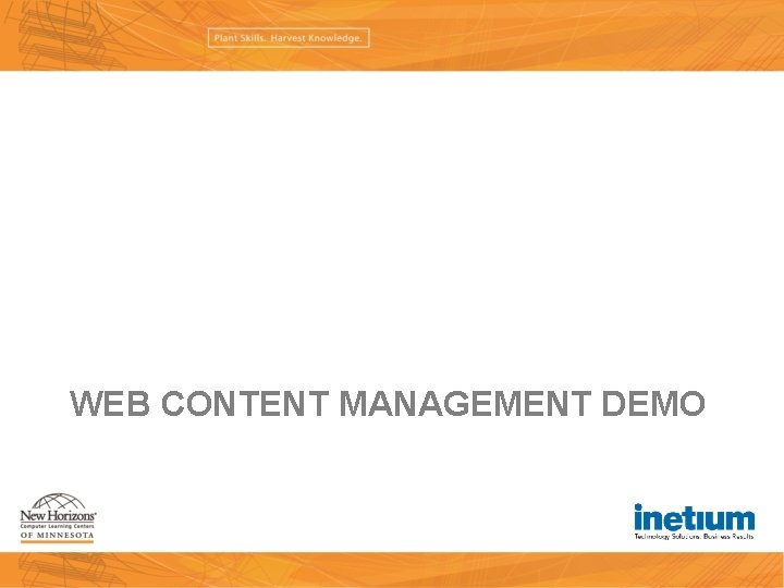WEB CONTENT MANAGEMENT DEMO 