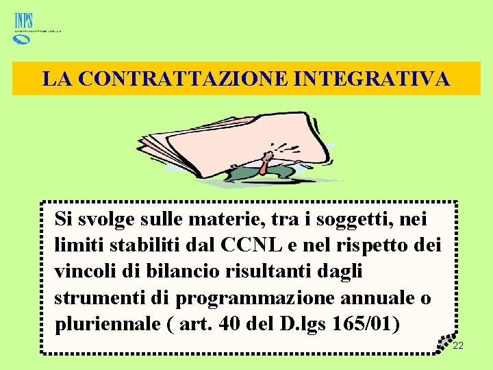 LA CONTRATTAZIONE INTEGRATIVA Si svolge sulle materie, tra i soggetti, nei limiti stabiliti dal