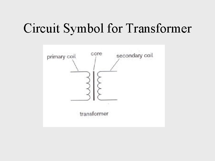 Circuit Symbol for Transformer 