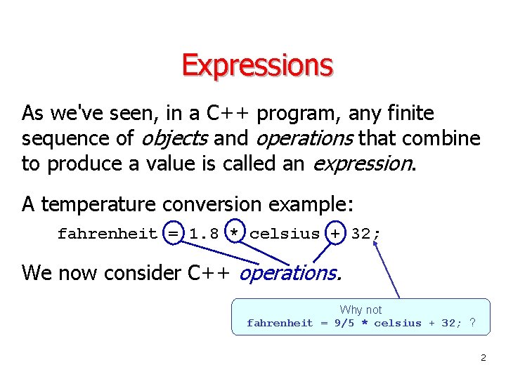 Operations Chapter 4 Section 5 2 1 Expressions
