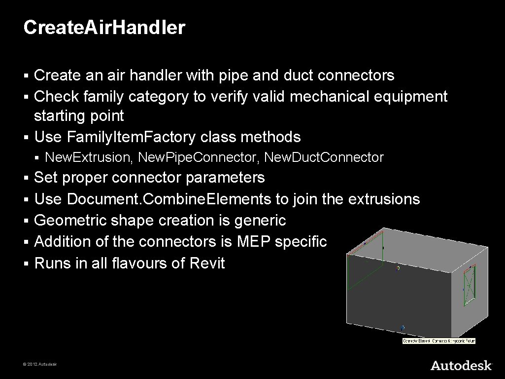 Create. Air. Handler Create an air handler with pipe and duct connectors § Check