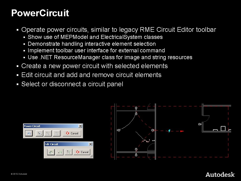 Power. Circuit § Operate power circuits, similar to legacy RME Circuit Editor toolbar §