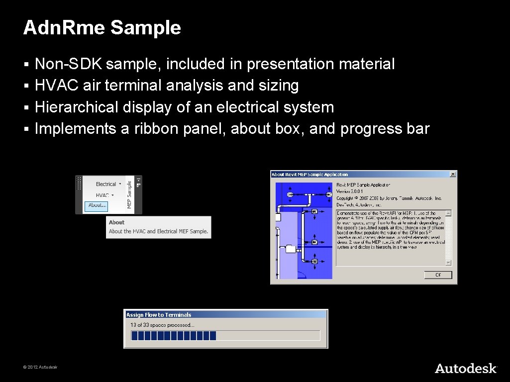 Adn. Rme Sample Non-SDK sample, included in presentation material § HVAC air terminal analysis