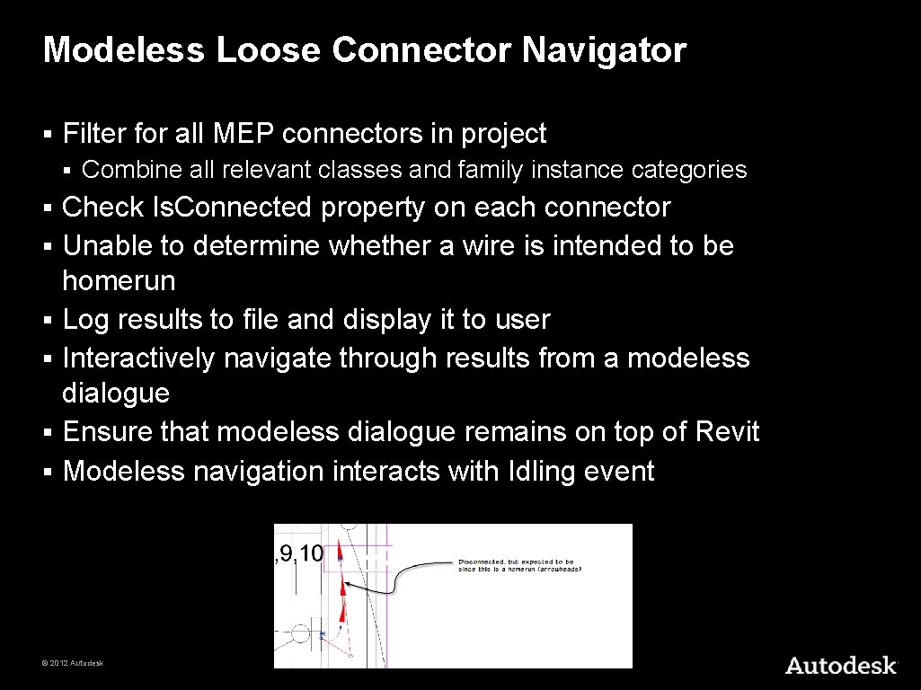 Modeless Loose Connector Navigator § Filter for all MEP connectors in project § §