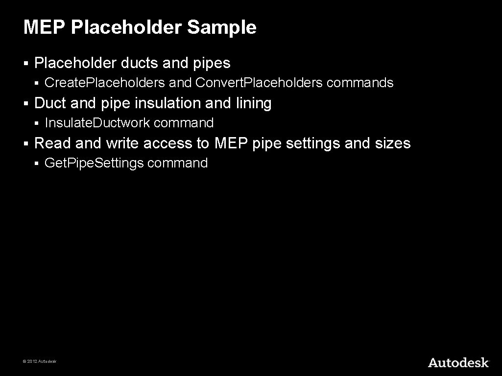 MEP Placeholder Sample § Placeholder ducts and pipes § § Duct and pipe insulation