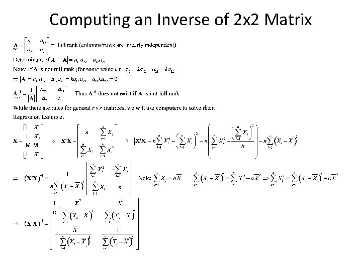 Computing an Inverse of 2 x 2 Matrix 