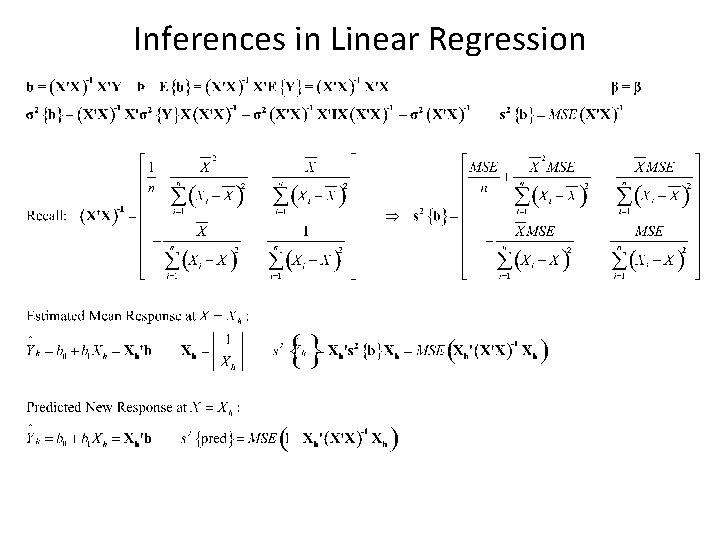 Inferences in Linear Regression 