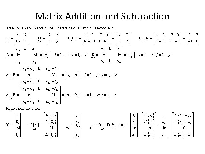 Matrix Addition and Subtraction 