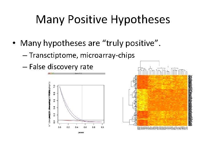 Many Positive Hypotheses • Many hypotheses are “truly positive”. – Transctiptome, microarray-chips – False