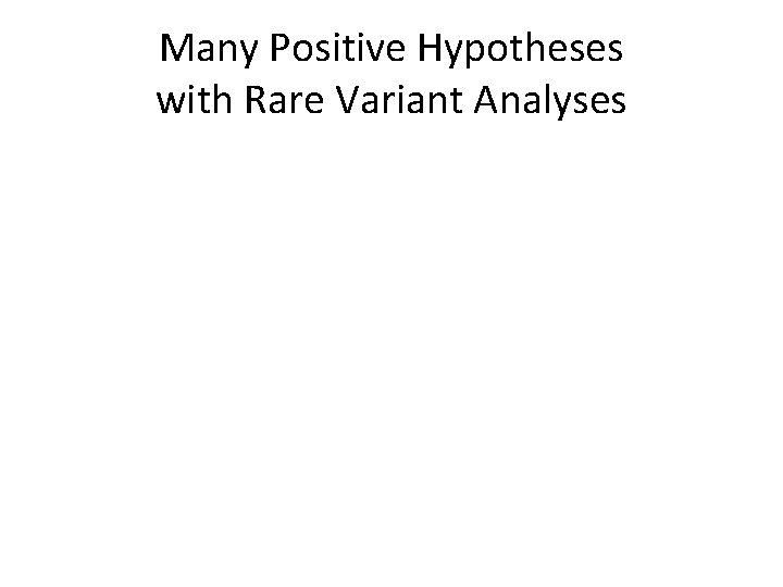 Many Positive Hypotheses with Rare Variant Analyses 