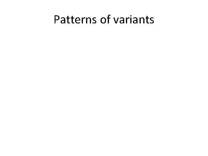 Patterns of variants 