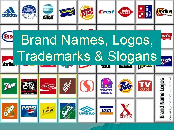 Brand Names, Logos, Trademarks & Slogans 