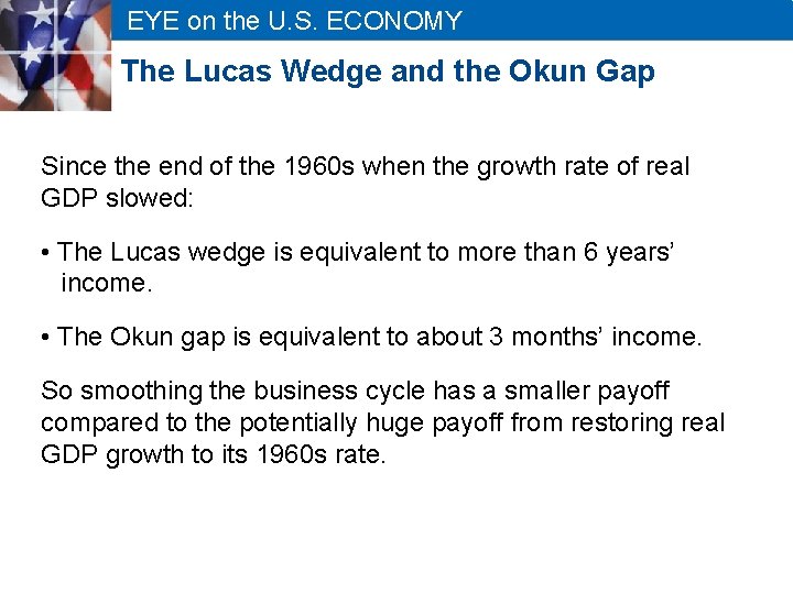 EYE on the U. S. ECONOMY The Lucas Wedge and the Okun Gap Since