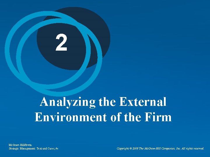 2 Analyzing the External Environment of the Firm Mc. Graw-Hill/Irwin Strategic Management: Text and