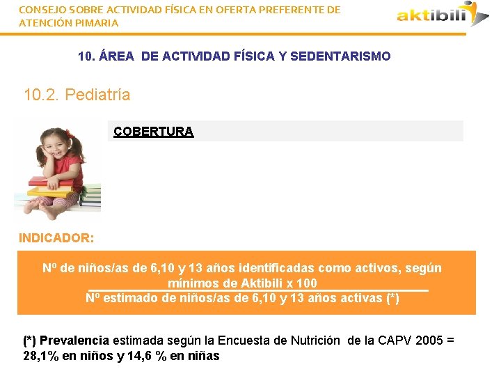 CONSEJO SOBRE ACTIVIDAD FÍSICA EN OFERTA PREFERENTE DE ATENCIÓN PIMARIA 10. ÁREA DE ACTIVIDAD