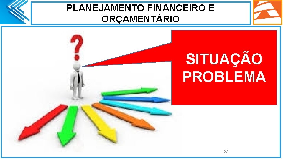 PLANEJAMENTO FINANCEIRO E ORÇAMENTÁRIO. SITUAÇÃO PROBLEMA 32 