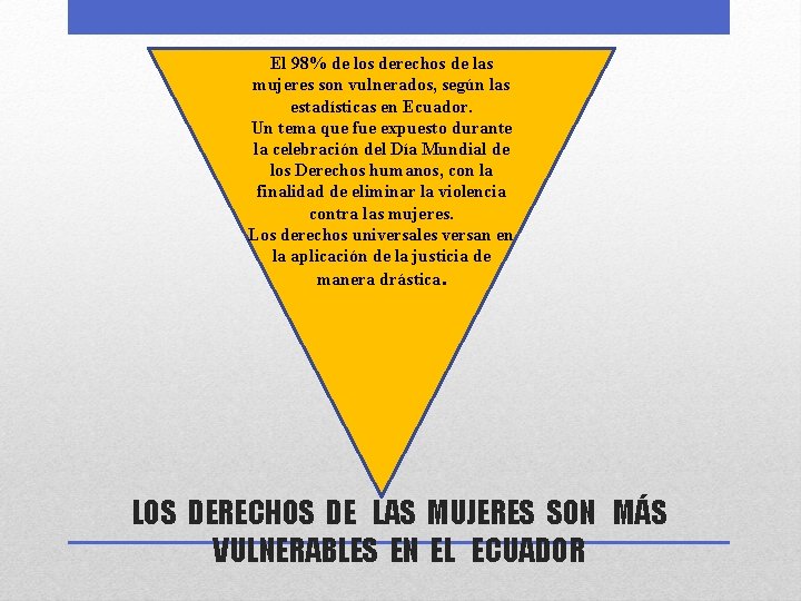 El 98% de los derechos de las mujeres son vulnerados, según las estadísticas en