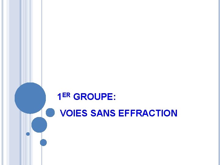 1 ER GROUPE: VOIES SANS EFFRACTION 