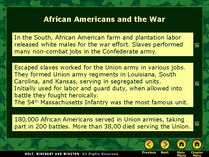 Chapter 11 The Civil War Section Notes Video