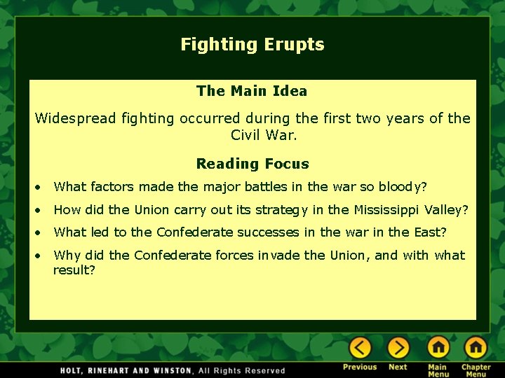Chapter 11 The Civil War Section Notes Video
