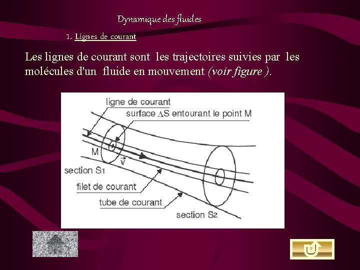 Dynamique des fluides 1. Lignes de courant Les lignes de courant sont les trajectoires