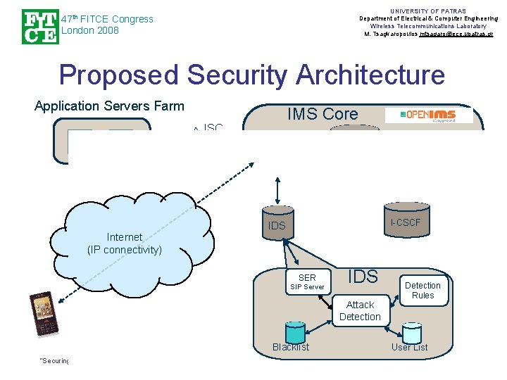 UNIVERSITY OF PATRAS Department of Electrical & Computer Engineering Wireless Telecommunications Laboratory M. Tsagkaropoulos