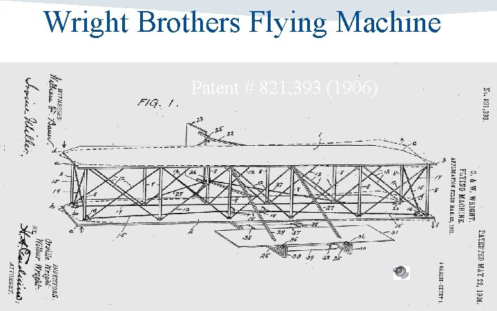 Wright Brothers Flying Machine Patent # 821, 393 (1906) 