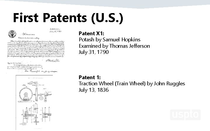 First Patents (U. S. ) Patent X 1: Potash by Samuel Hopkins Examined by