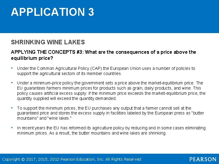 APPLICATION 3 SHRINKING WINE LAKES APPLYING THE CONCEPTS #3: What are the consequences of