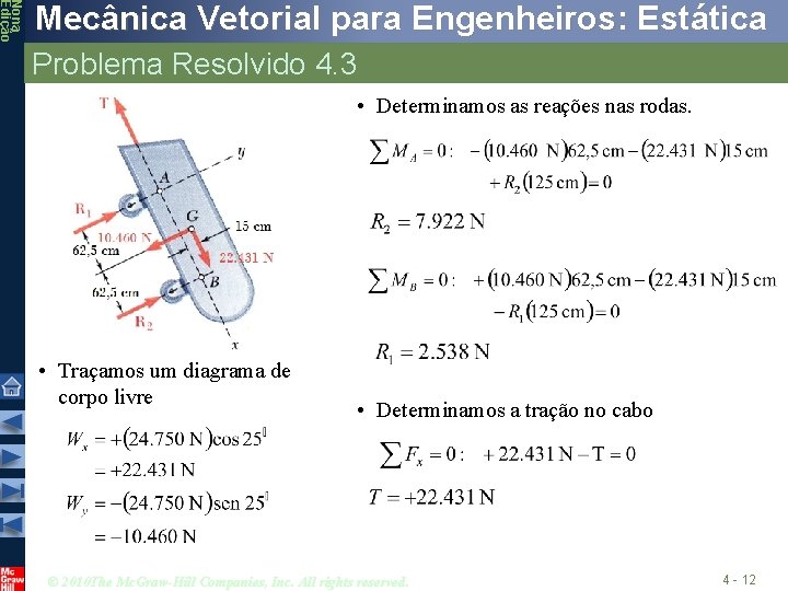 Nona Edição Mecânica Vetorial para Engenheiros: Estática Problema Resolvido 4. 3 • Determinamos as