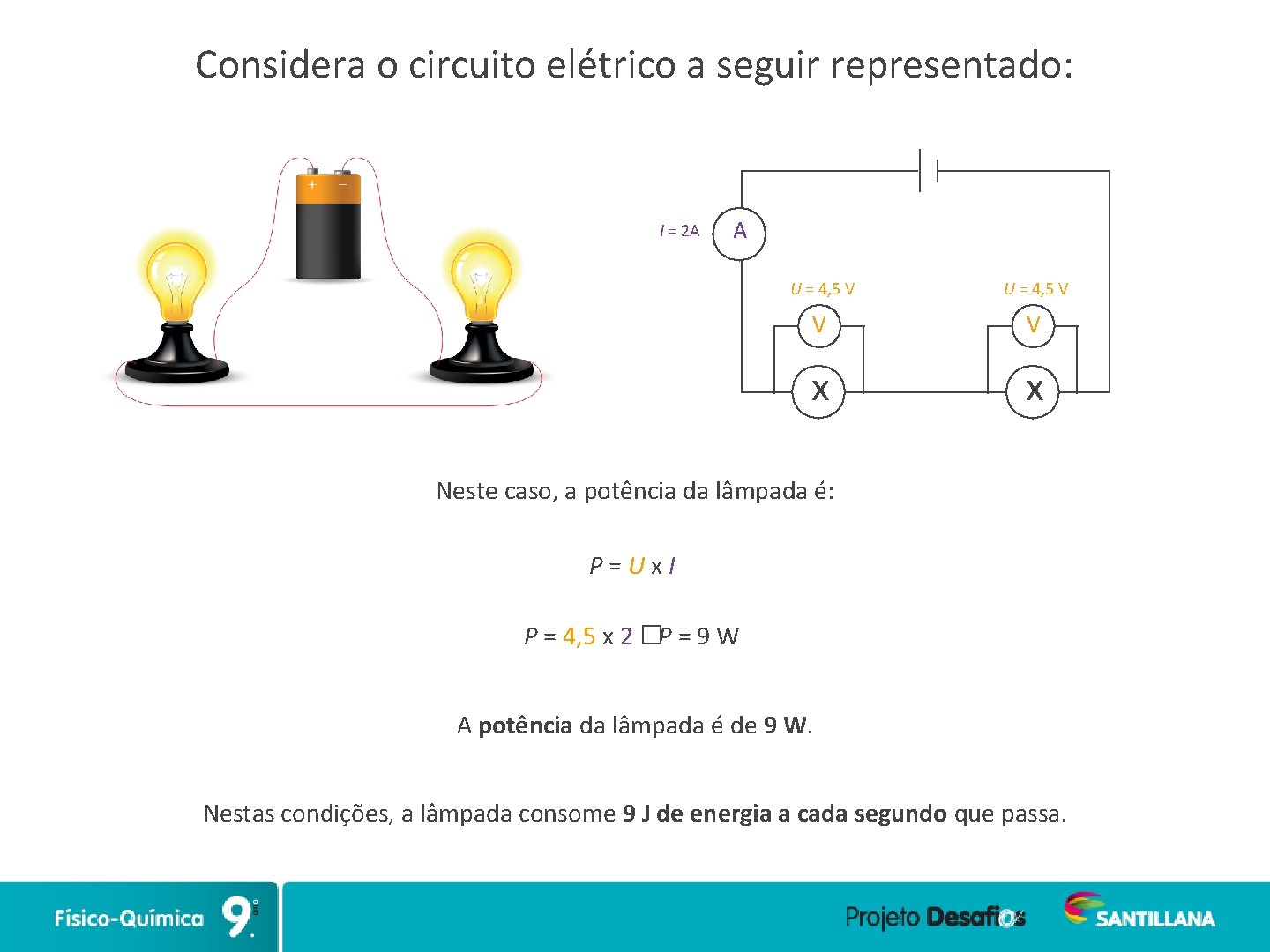Considera o circuito elétrico a seguir representado: I = 2 A A U =