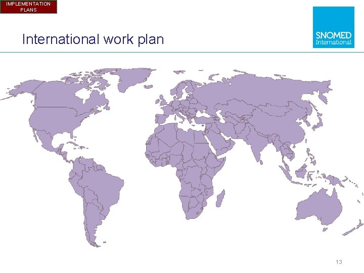 IMPLEMENTATION PLANS International work plan 13 