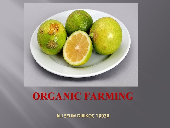 ORGANIC FARMING ALİ SELİM DİRİKOÇ 16936 