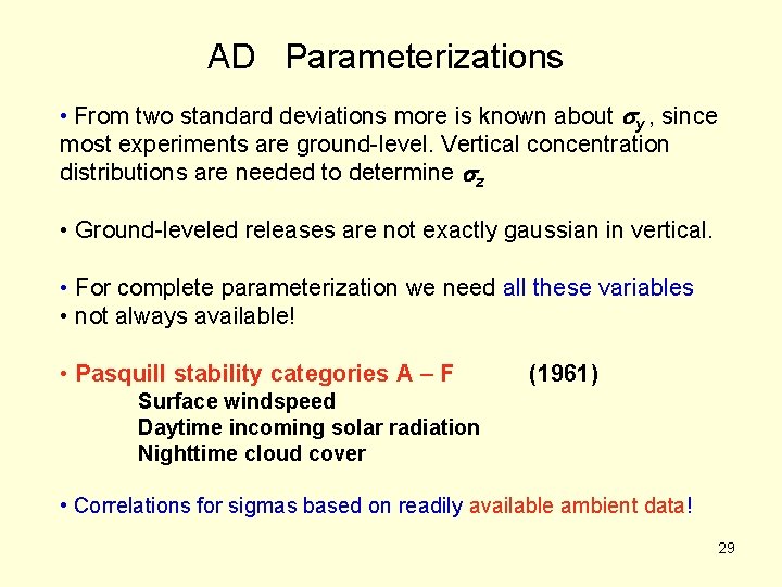 AD Parameterizations • From two standard deviations more is known about sy , since AD Parameterizations • From two standard deviations more is known about sy , since