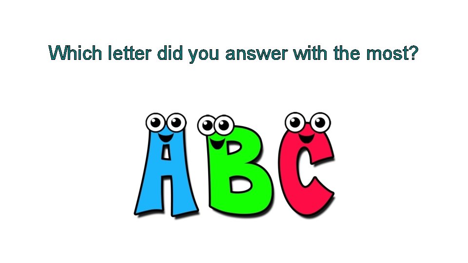 Which letter did you answer with the most? 