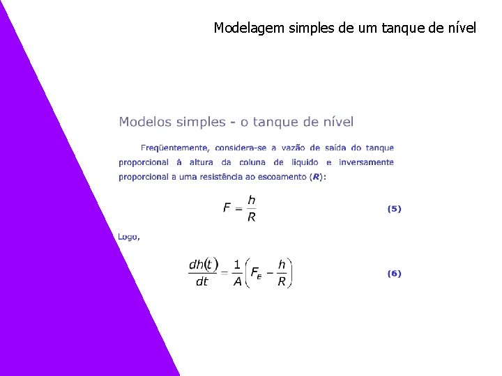 Modelagem simples de um tanque de nível 