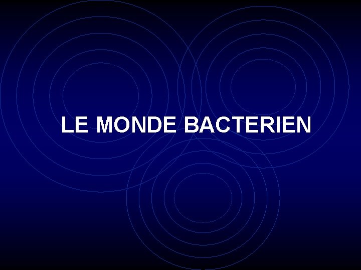 LE MONDE BACTERIEN 