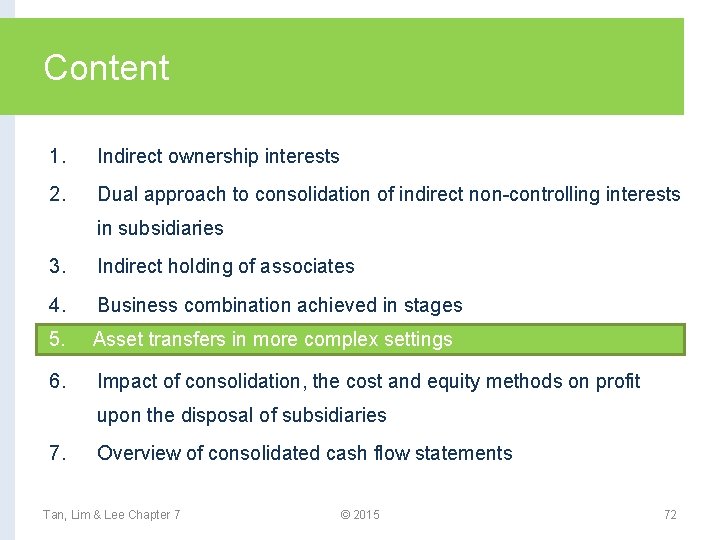 Content 1. Indirect ownership interests 2. Dual approach to consolidation of indirect non-controlling interests