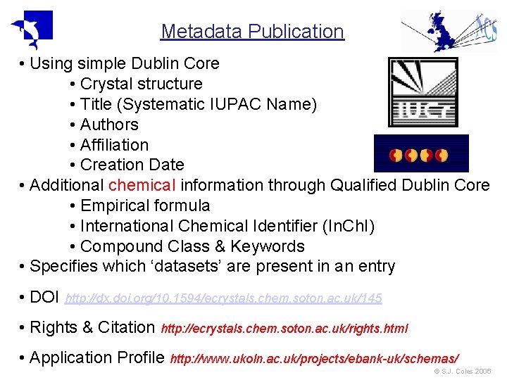 Metadata Publication • Using simple Dublin Core • Crystal structure • Title (Systematic IUPAC Metadata Publication • Using simple Dublin Core • Crystal structure • Title (Systematic IUPAC