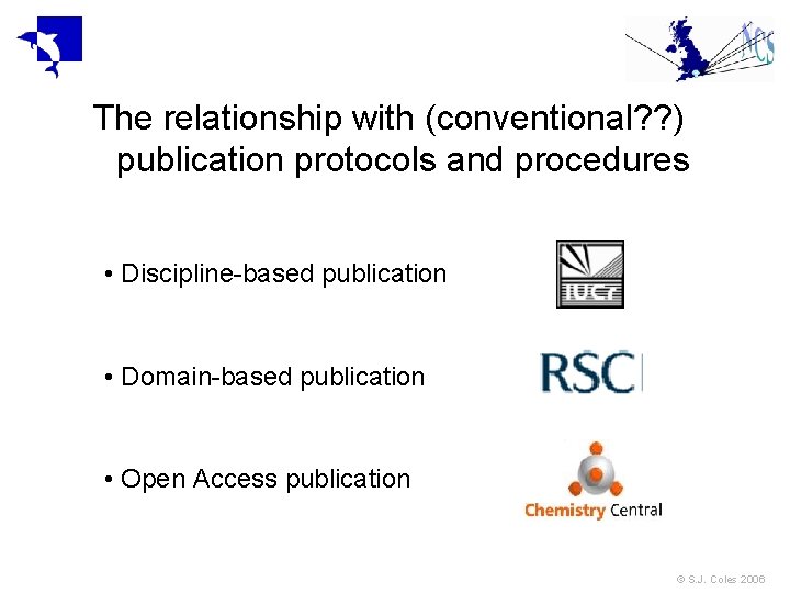 The relationship with (conventional? ? ) publication protocols and procedures • Discipline-based publication • The relationship with (conventional? ? ) publication protocols and procedures • Discipline-based publication •