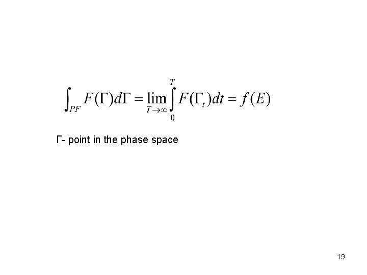 Γ- point in the phase space 19 
