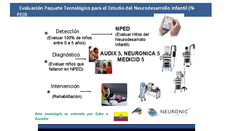  Evaluación Paquete Tecnológico para el Estudio del Neurodesarrollo Infantil (NPED) NPED Detección *(Evaluar