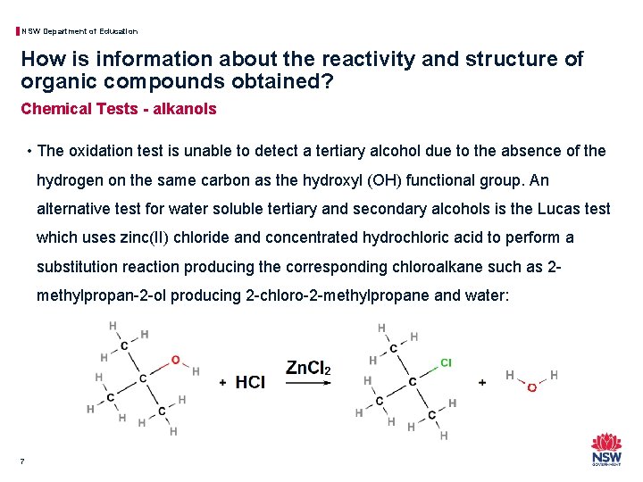 NSW Department of Education How is information about the reactivity and structure of organic