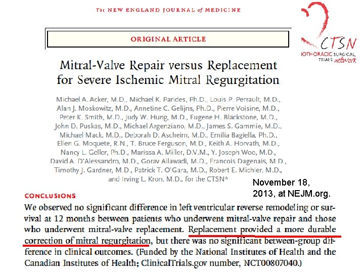 November 18, 2013, at NEJM. org. 